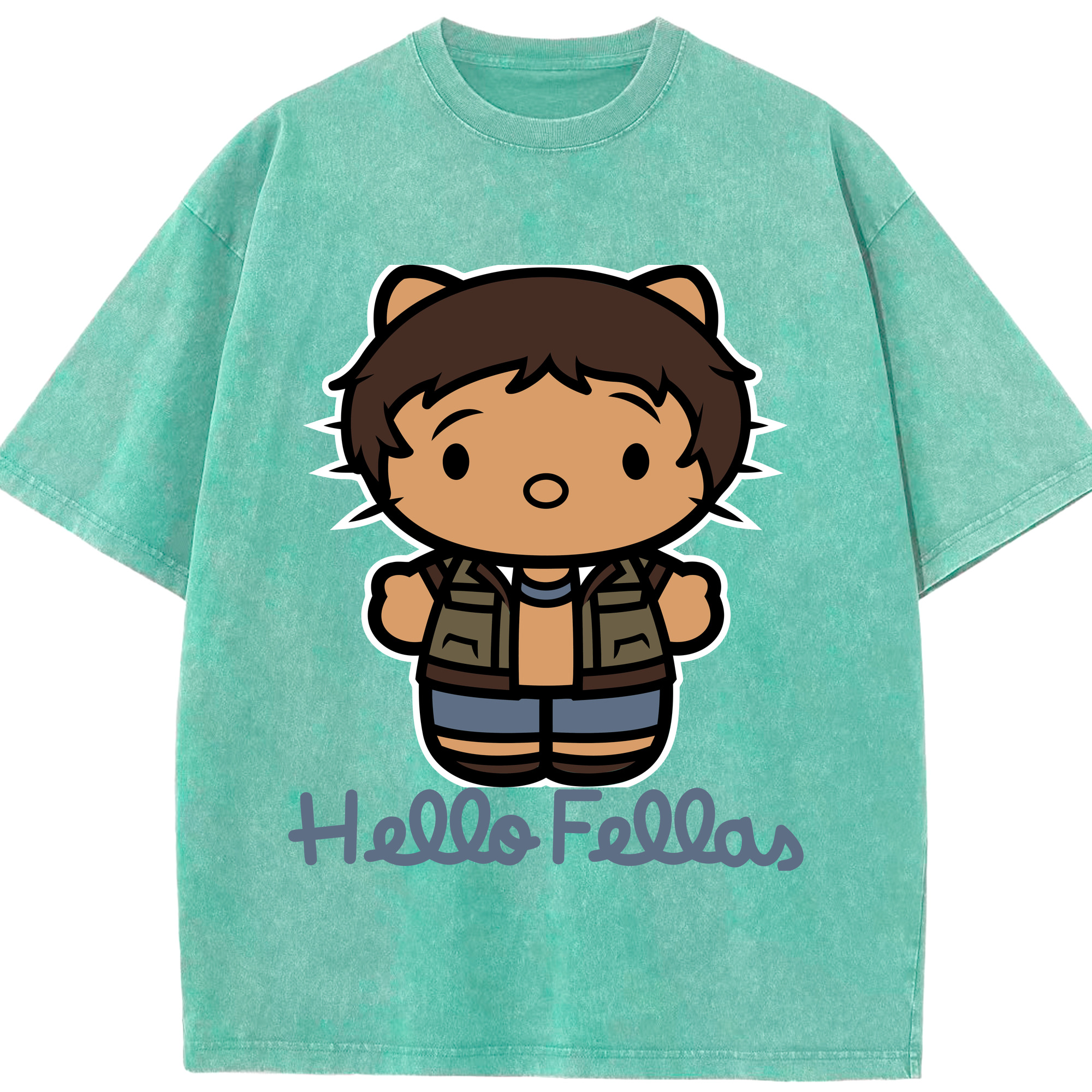 （画像用） Hello Kitty ハローキティ 綿100% ヴィンテージ風 半袖Tシャツ（フロントプリント）